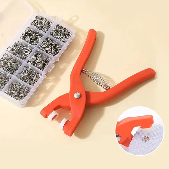 Imported Metal Snap Button Set with Hand Pressure Plier Button Press Tool