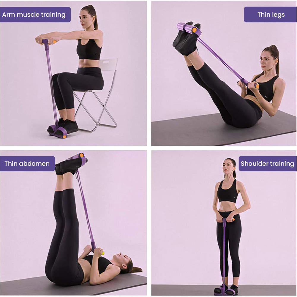 Rope Gym Workout Sport 4 Tube Pedal Ankle Pull