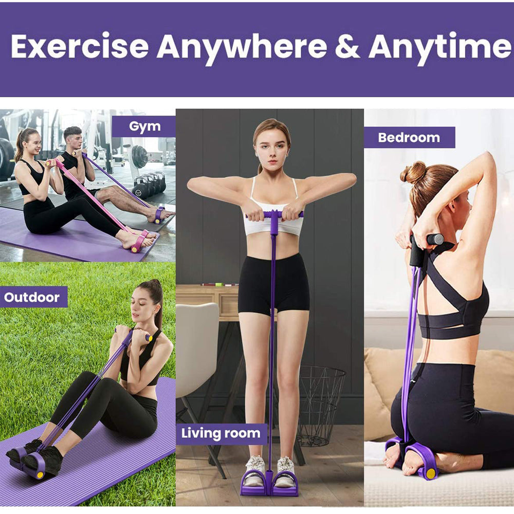 Rope Gym Workout Sport 4 Tube Pedal Ankle Pull