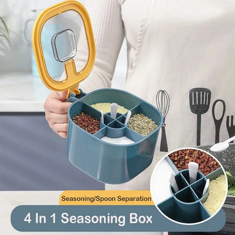 Mega Sale - High Quality 4 In 1 Partition Kitchen Seasoning Spice Box